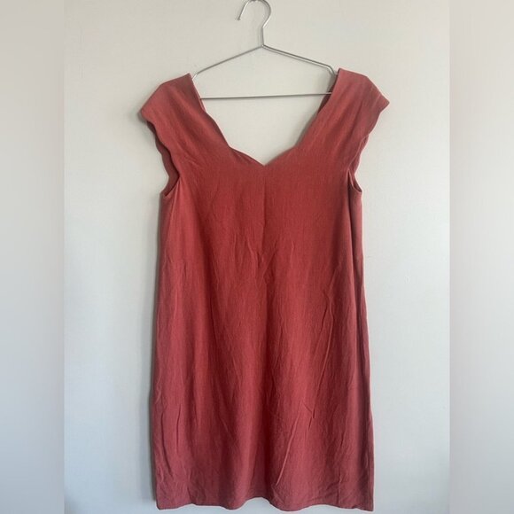 Monk & Lou Coral Linen Shift Dress - Picture 3 of 7